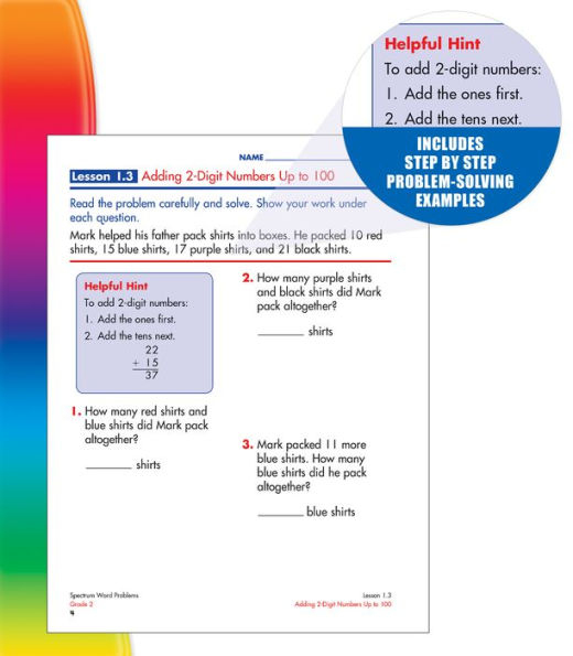 Spectrum Word Problems, Grade 2