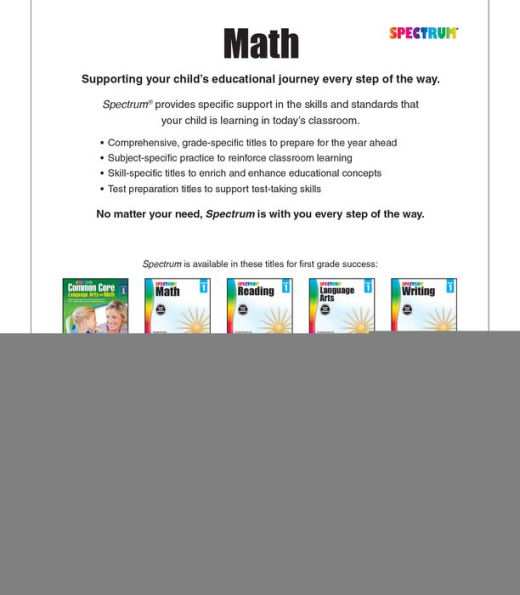 Spectrum Math Workbook, Grade 1