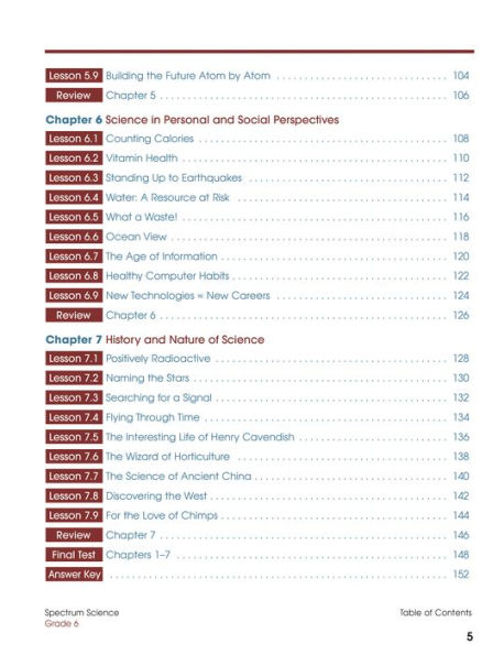 Spectrum Science, Grade 6
