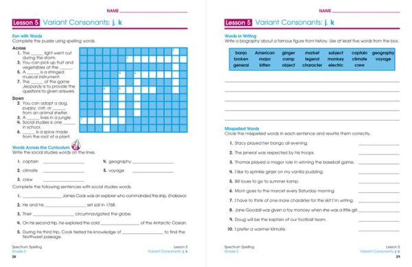 Spectrum Spelling, Grade 5