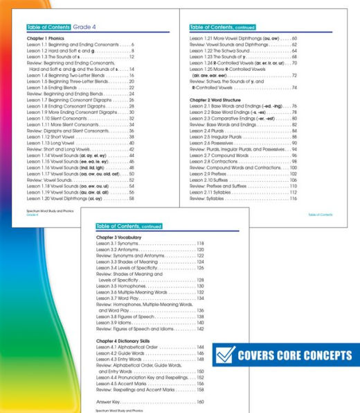 Spectrum Word Study and Phonics, Grade 4