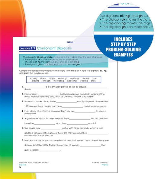 Spectrum Word Study and Phonics, Grade 6