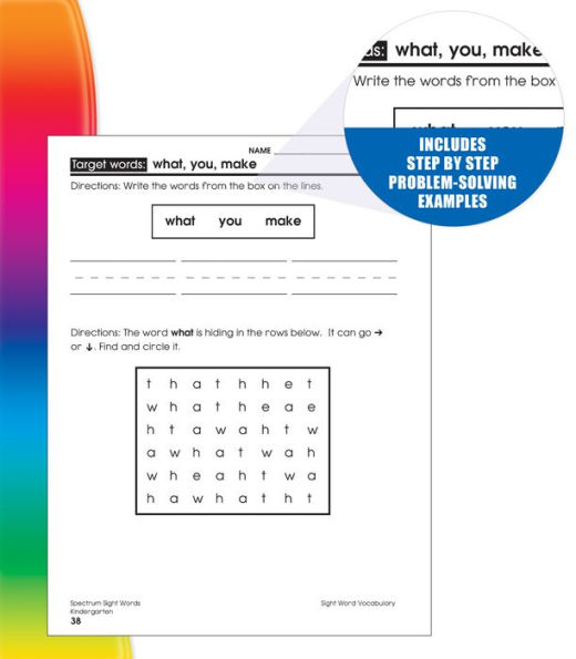 Spectrum Sight Words, Grade K