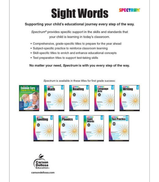 Spectrum Sight Words, Grade 1