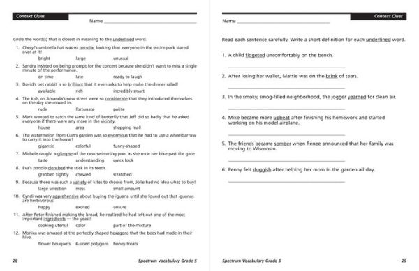 Spectrum Vocabulary, Grade 5