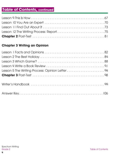 Spectrum Writing, Grade 2