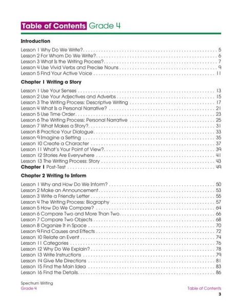 Spectrum Writing, Grade 4