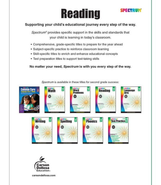 Spectrum Reading Workbook, Grade 2