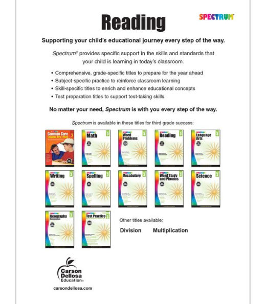 Spectrum Reading Workbook, Grade 3