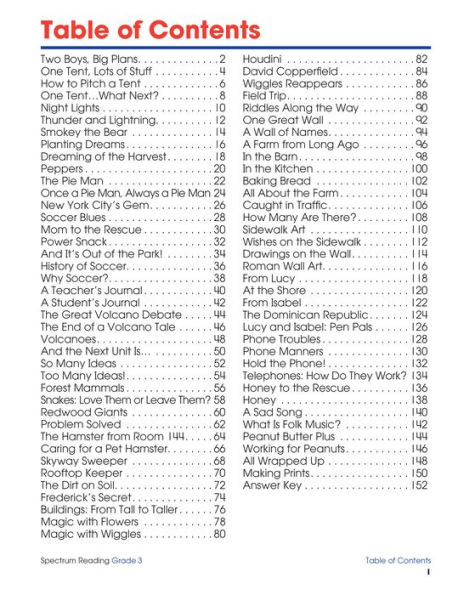 Spectrum Reading Workbook, Grade 3