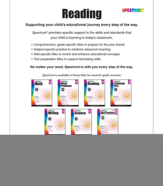 Spectrum Reading G.7 Workbook, Grade 7