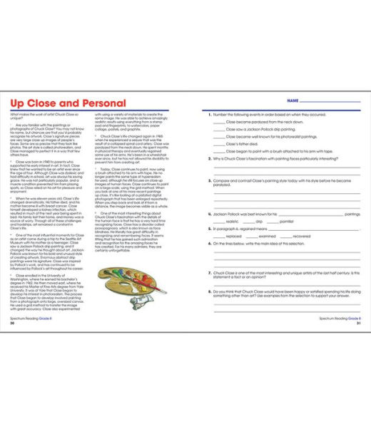 Spectrum Reading Workbook, Grade 8