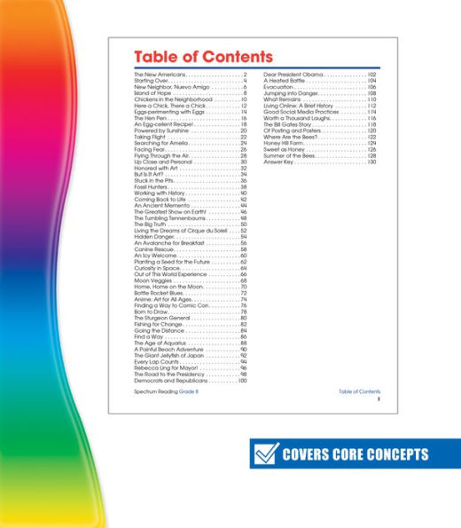 Spectrum Reading Workbook, Grade 8