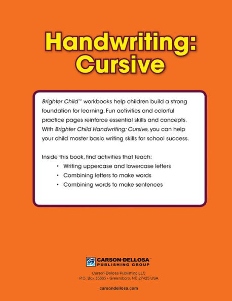 Brighter Kindergarten Workbook: Cursive Handwriting Workbook for Kids,  Cursive Handwriting Workbook for Kids, Writing Practice Book, Words &  Sentence (Paperback)