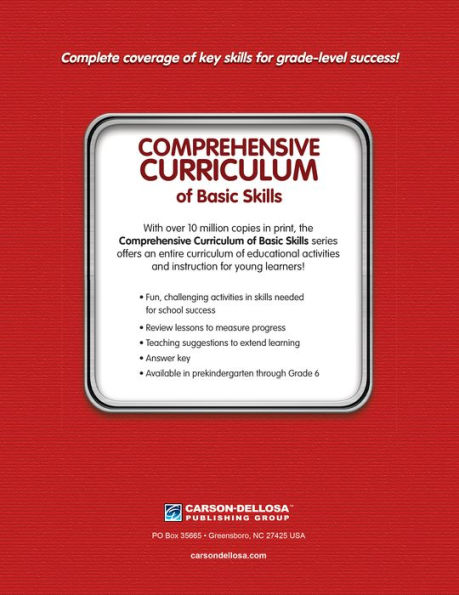 Comprehensive Curriculum of Basic Skills, Grade PK