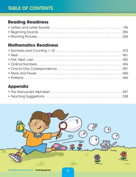 Comprehensive Curriculum of Basic Skills, Grade PK