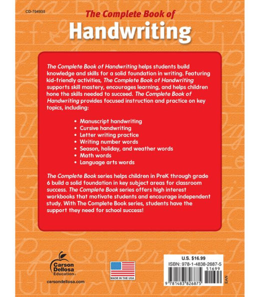 The Complete Book of Handwriting, Grades K - 3