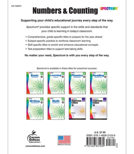 Numbers & Counting, Grades PK - K