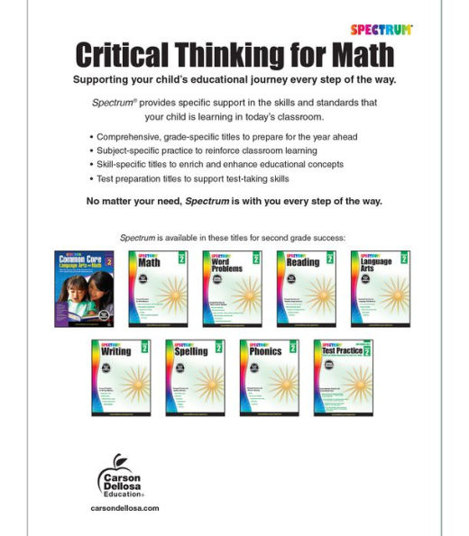 Spectrum Critical Thinking for Math, Grade 2