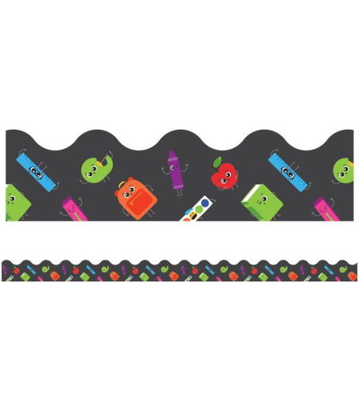 School Tools Ready for School Scalloped Bulletin Board Borders