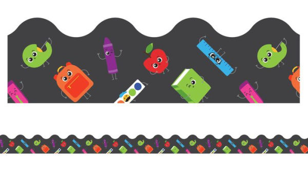 School Tools Ready for School Scalloped Bulletin Board Borders