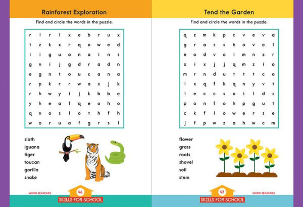 Skills for School Word Searches, Grades K - 1