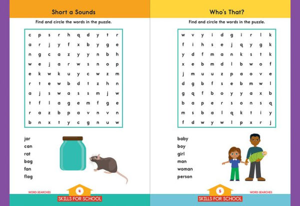 Skills for School Word Searches, Grades K - 1