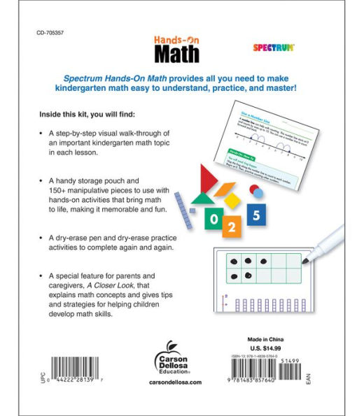 Spectrum Hands-On Math , Grade K