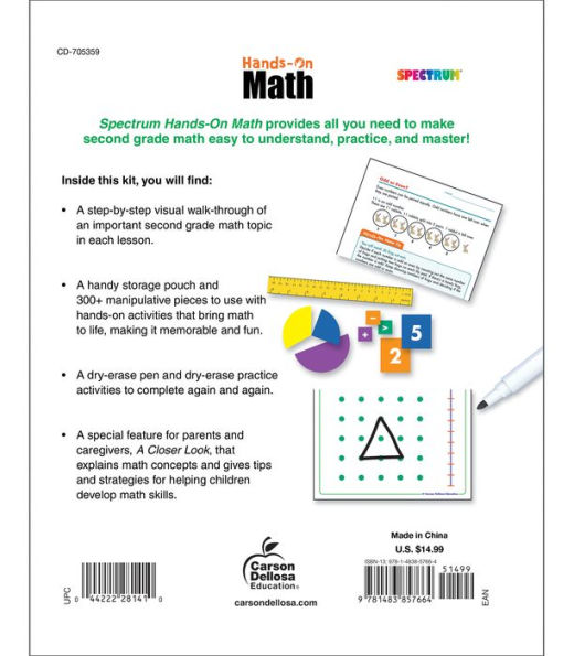 Spectrum Hands-On Math , Grade 2