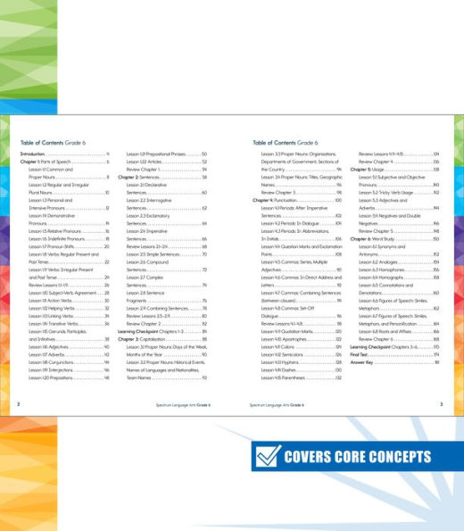 Spectrum Language Arts Workbook, Grade 6