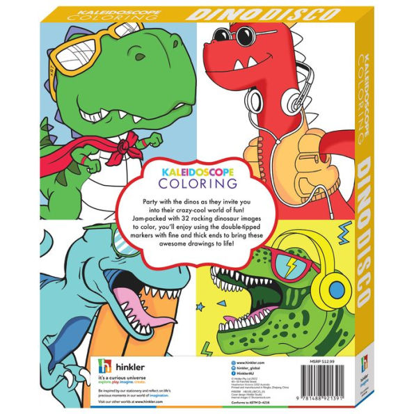 Kaleidoscope Coloring Kit Dino Disco