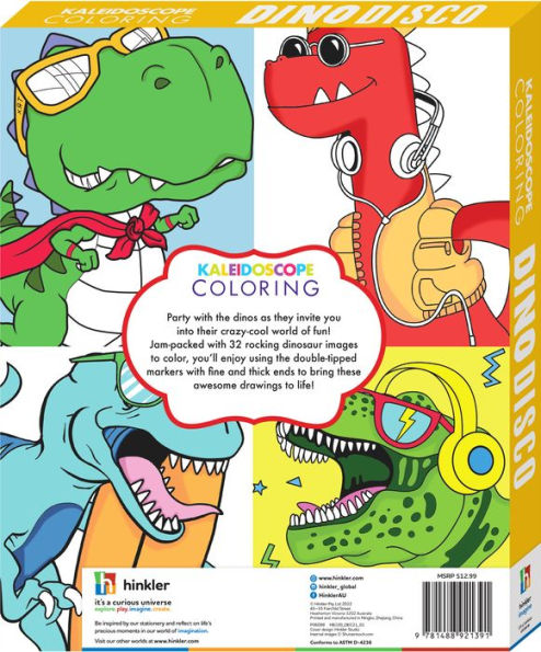 Kaleidoscope Coloring Kit Dino Disco