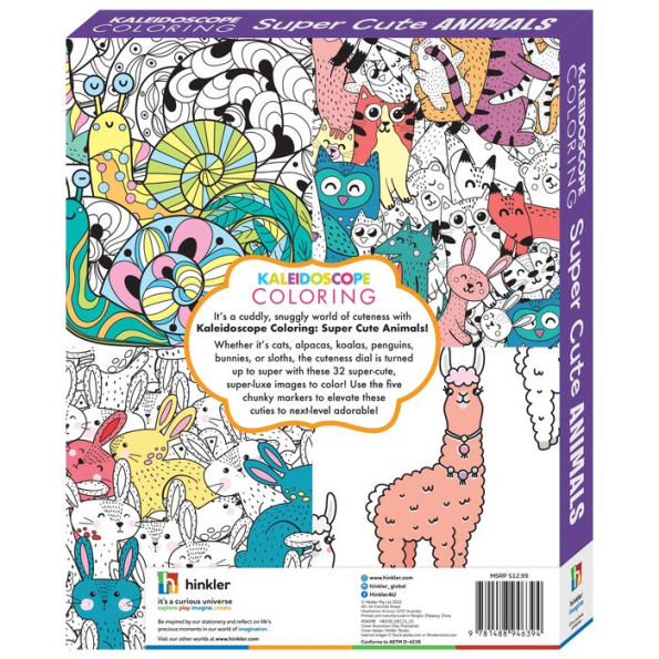 Kaleidoscope Coloring Kit Super Cute Animals