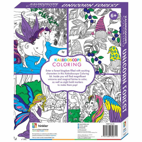 Kaleidoscope Coloring Kit Unicorn Forest