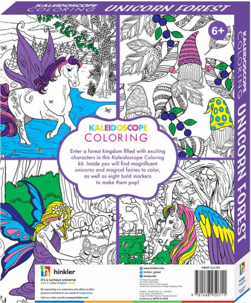 Kaleidoscope Coloring Kit Unicorn Forest