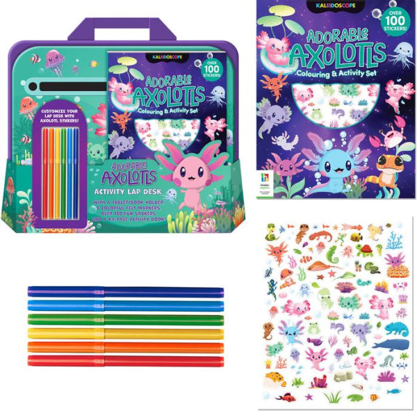 Axolotls and Friends Coloring Set with Lap Desk