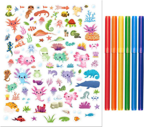 Axolotls and Friends Coloring Set with Lap Desk