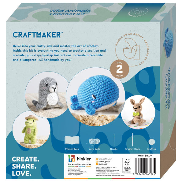 CraftMaker - Wild Animals Crochet Kit