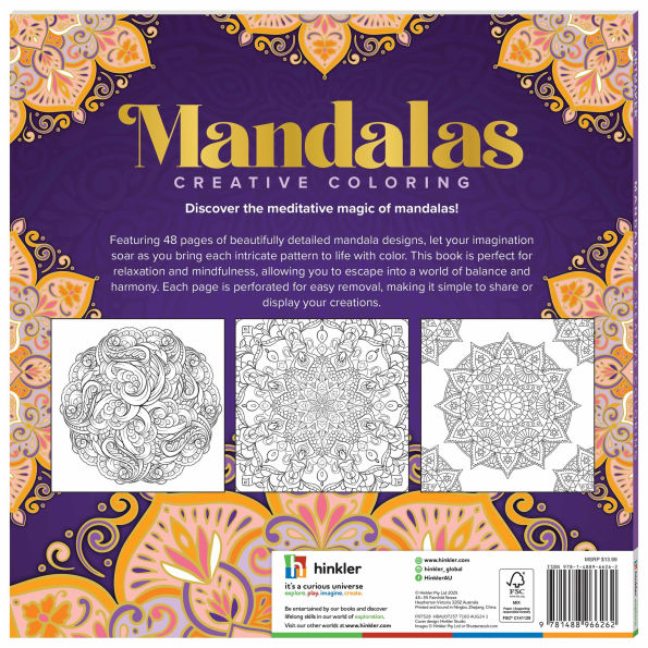 ArtMaker Square Coloring Book - Mandala