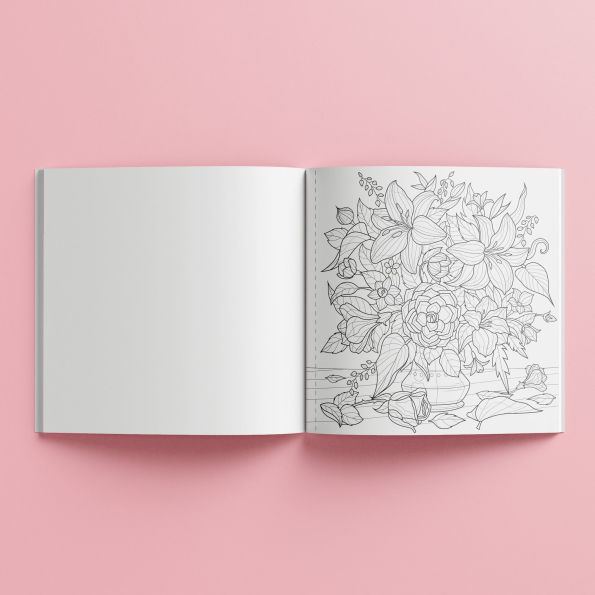 ArtMaker Square Coloring Book - Botanical