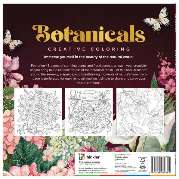 ArtMaker Square Coloring Book - Botanical