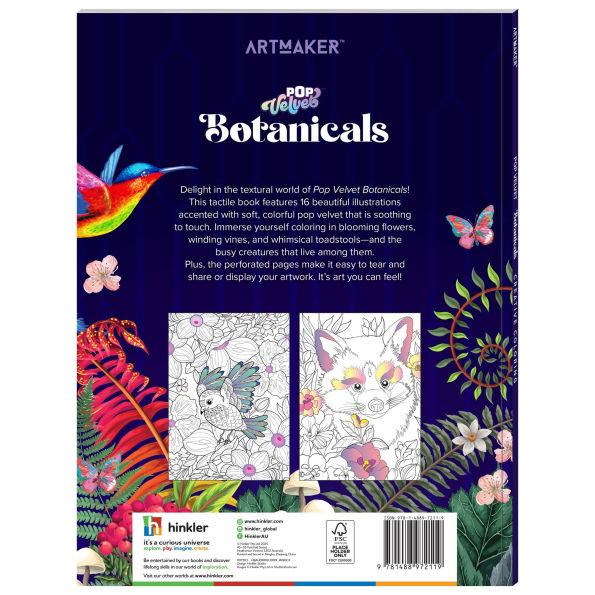 Art Maker Pop Velvet Botanicals Coloring Book