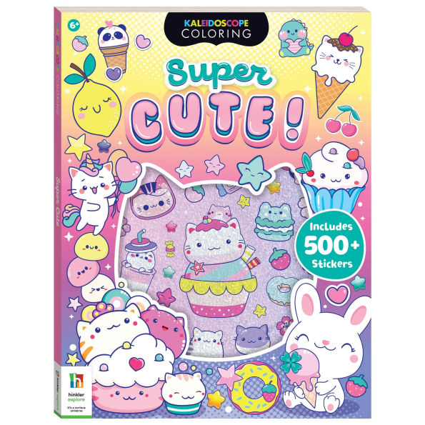 Kaleidoscope Super Cute Sticker Coloring Book