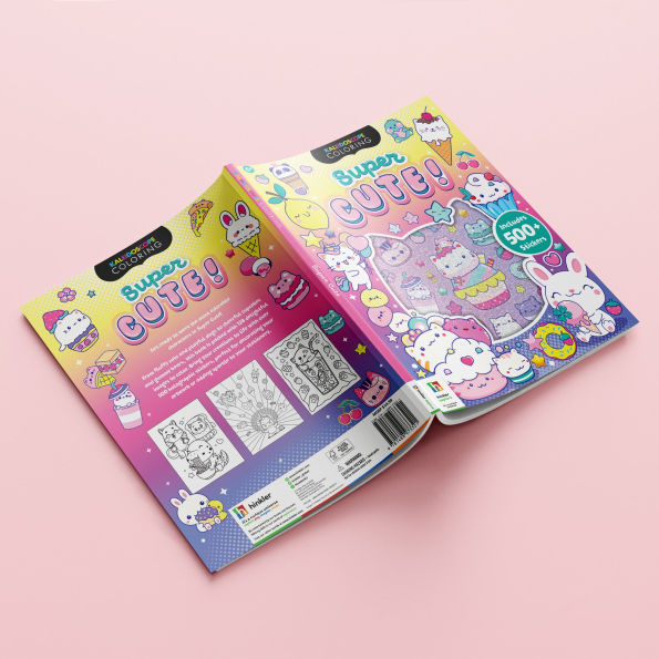 Kaleidoscope Super Cute Sticker Coloring Book