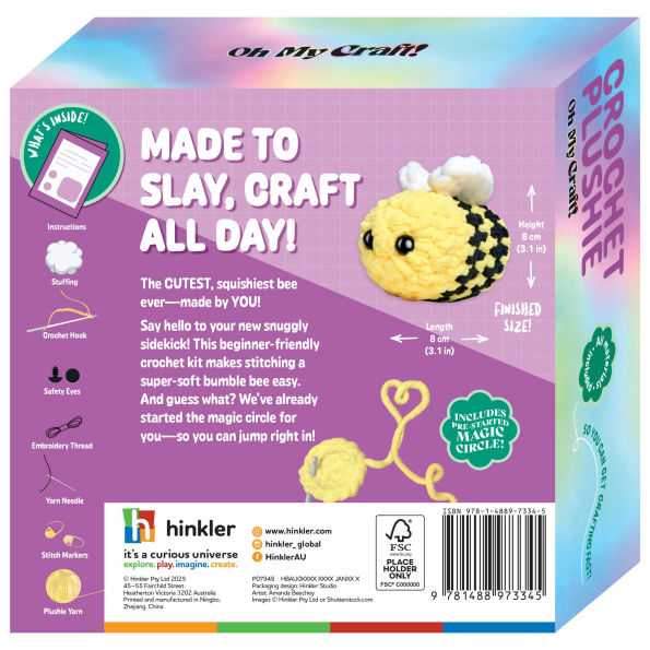 Oh My Craft Bumble Bee Crochet Plushie