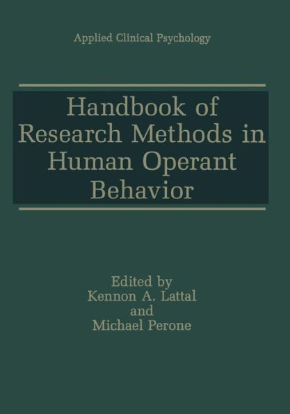 Handbook of Research Methods in Human Operant Behavior