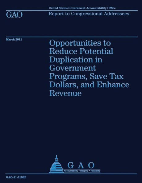 Opportunities to Reduce Potential Duplication in Government Programs, Save Tax Dollars, and Enhance Revenue