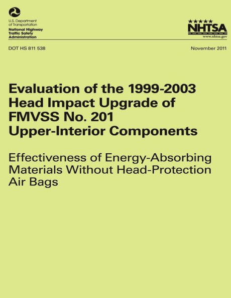 Evaluation of the 1999-2003 Head Impact Upgrade of FMVSS No. 201 ? Upper-Interior Components: Effectiveness of Energy- Absorbing Materials Without Head-Protection Air Bags