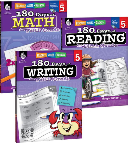 180 Days of Reading, Writing and Math for Fifth Grade 3-Book Set