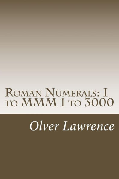 Roman Numerals: I to MMM 1 to 3000
